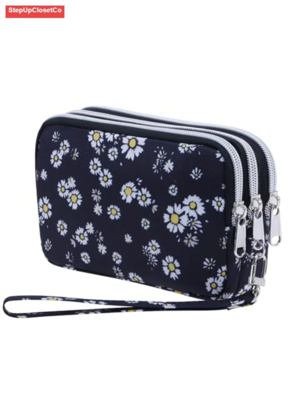 Women's Wristlet Wallet Large Capacity Clutch Purse 3 Zipper Compartments